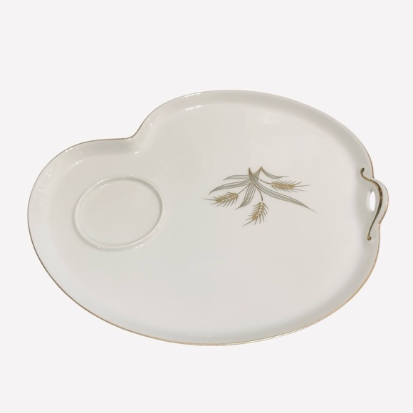 Hakusan "Gold Wheat" China Creamer, Sugar Bowl, Tea Pot & Snack Plates Japan - Picture 12 of 15